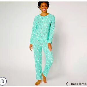 💗 Muk Luk- NWT- Mint Green Pajama Set- Size Medium